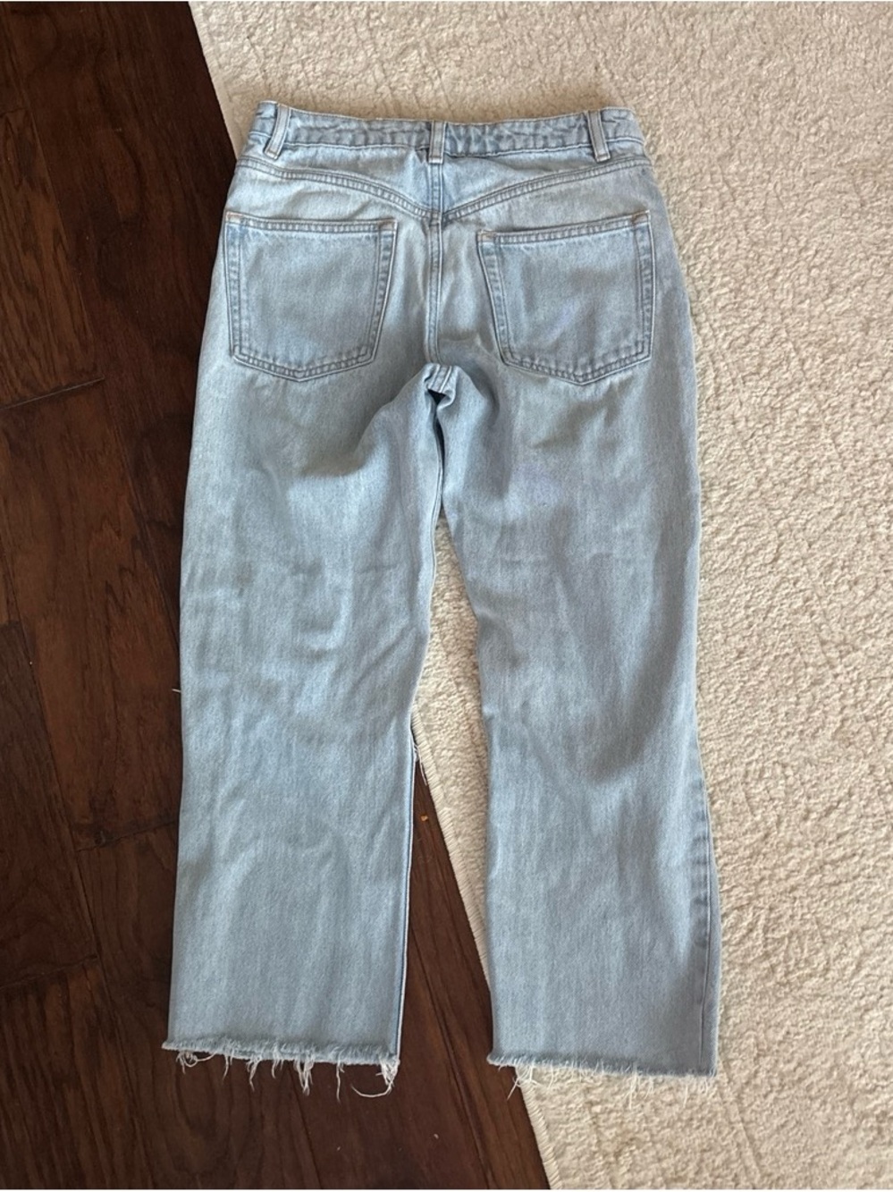ASOS Light Blue Straight Leg Ripped Knee Jeans - Picture 2 of 3